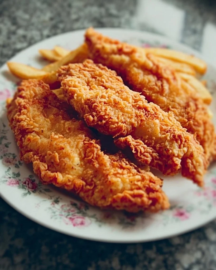 Extra crispy fried chicken tenders served with dipping sauce