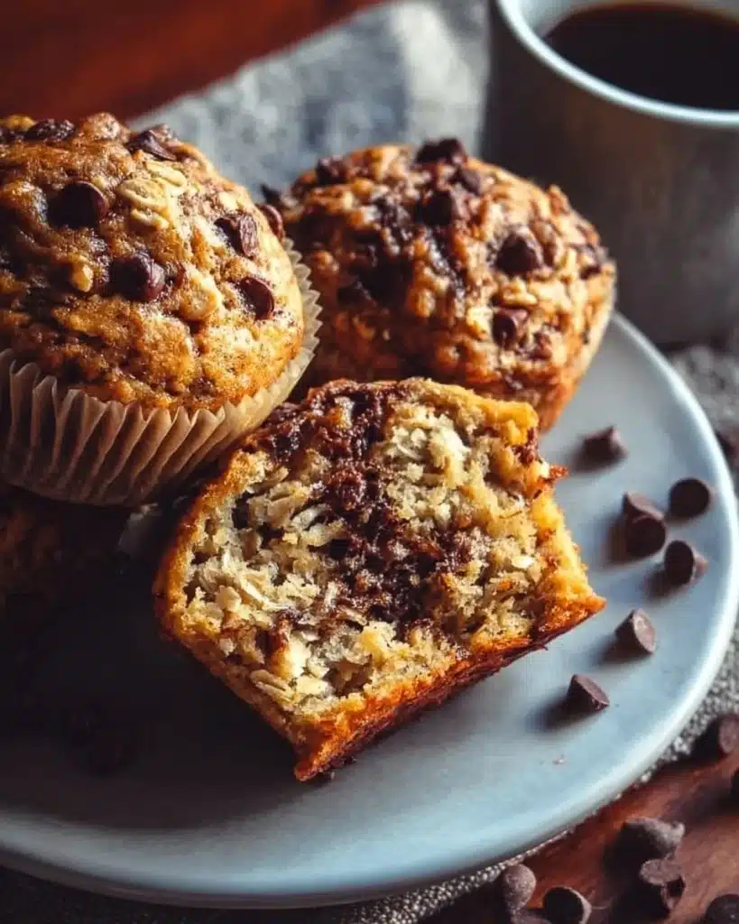 Delicious oatmeal chocolate chip breakfast muffins perfect for a healthy start