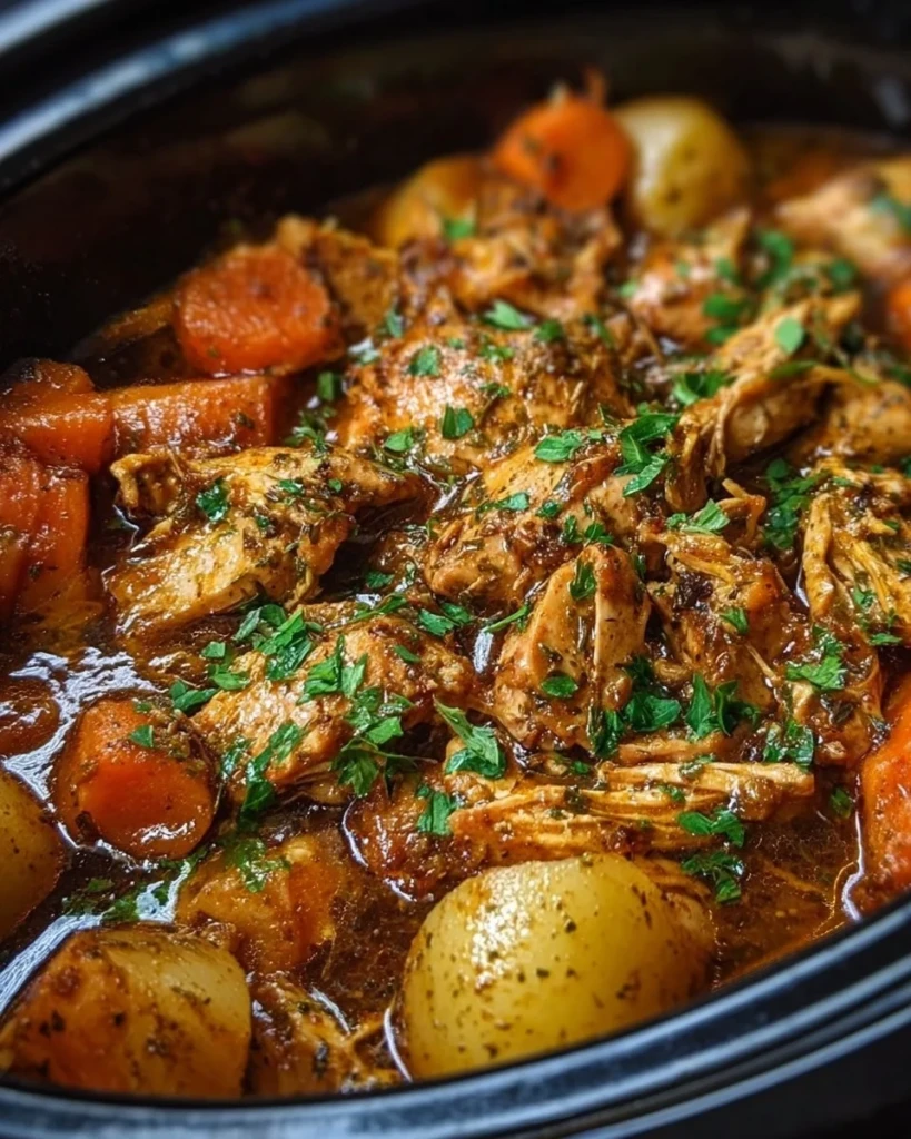 Tender Garlic Butter Chicken cooked in a crockpot for an easy, flavorful meal.
