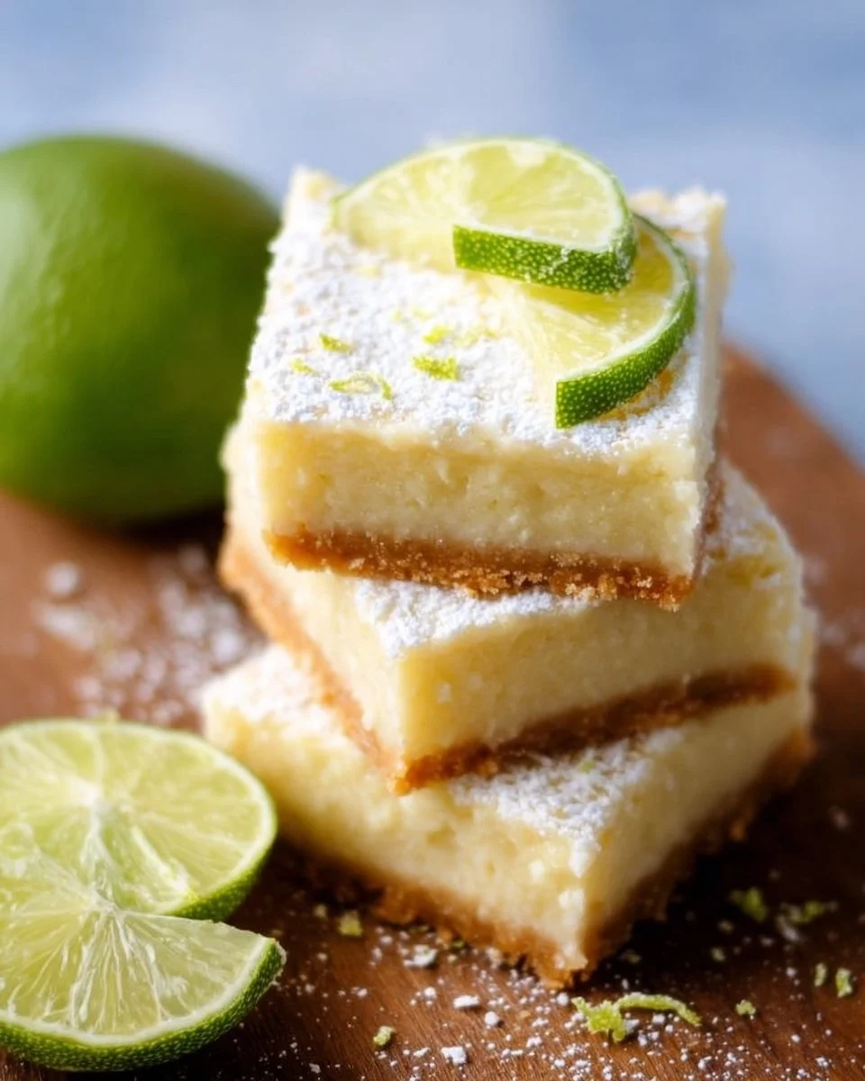 Delicious homemade Key Lime Bars topped with creamy lime filling and crust.