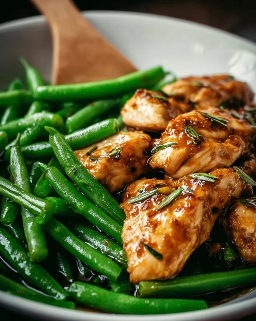 Quick chicken breast with green beans recipe for a healthy dinner