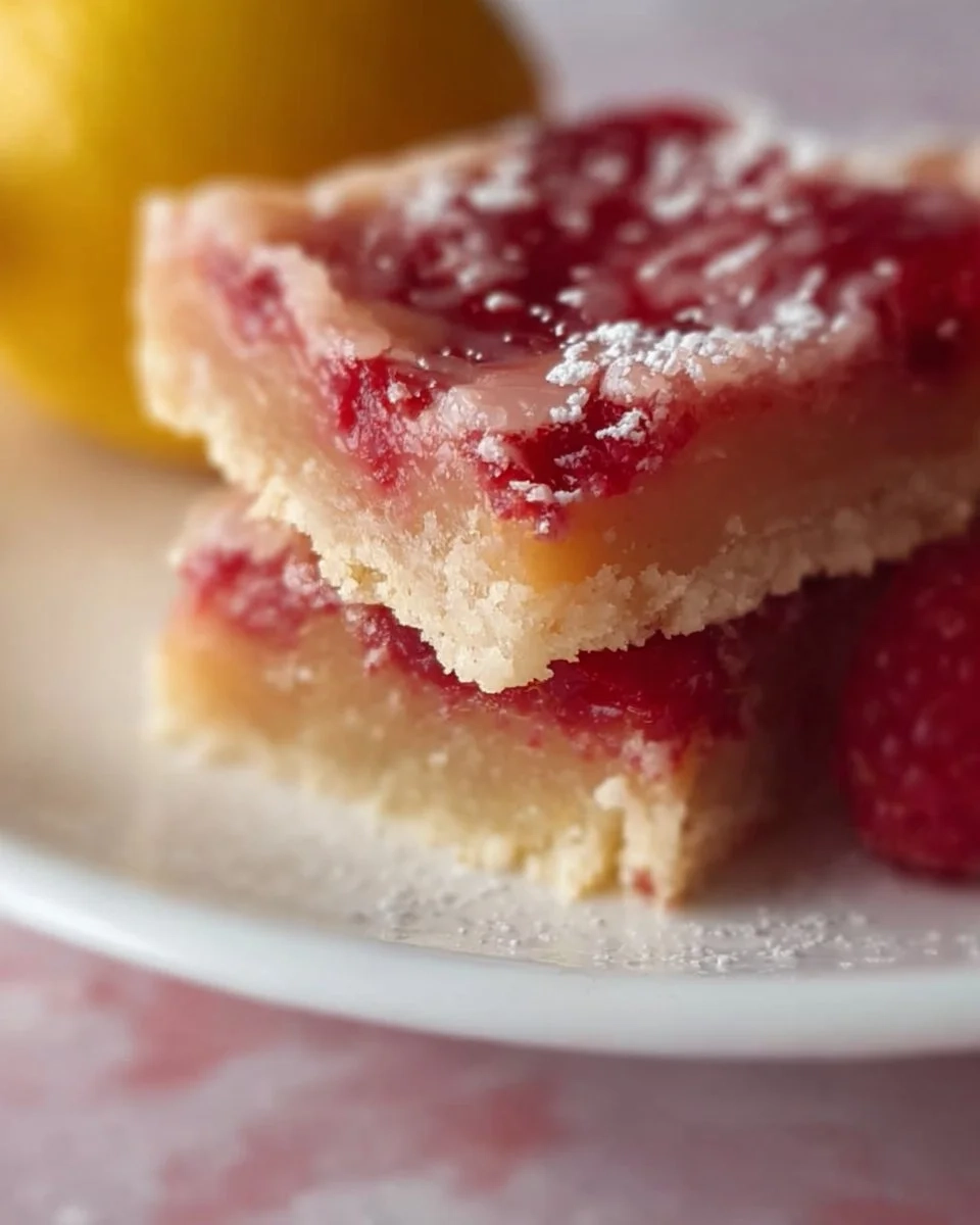 Delicious homemade Raspberry Lemonade Bars with vibrant colors and a refreshing taste